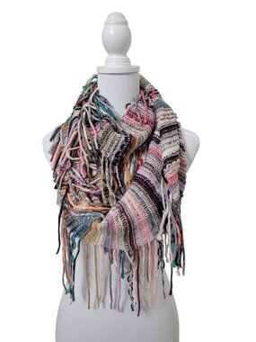 Fashion by Mirabeau Bohemian Fringed Multicolor Infinity Scarf